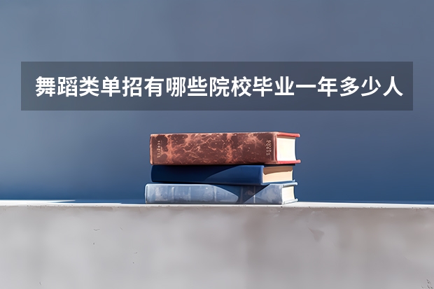 舞蹈类单招有哪些院校毕业一年多少人？
