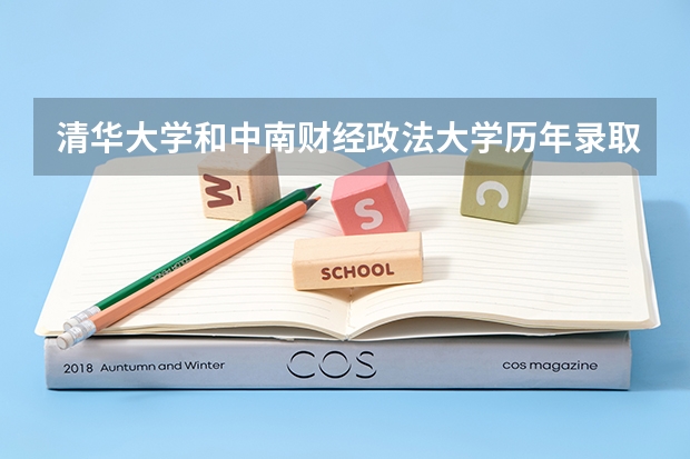 清华大学和中南财经政法大学历年录取分数线对比