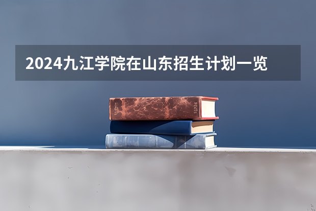 2024九江学院在山东招生计划一览表
