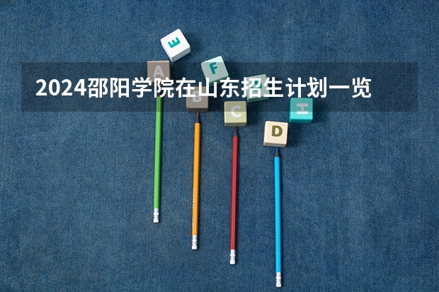 2024邵阳学院在山东招生计划一览表