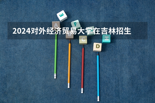 2024对外经济贸易大学在吉林招生计划一览表