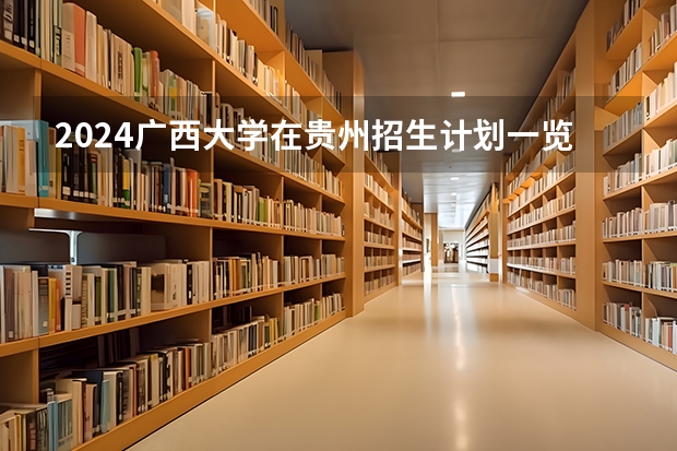 2024广西大学在贵州招生计划一览表