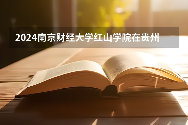 2024南京财经大学红山学院在贵州招生计划一览表
