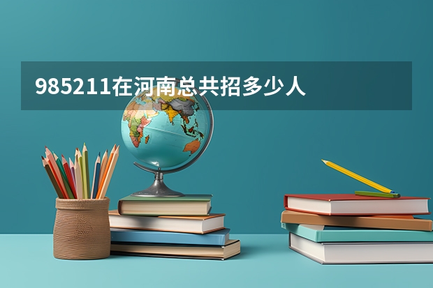 985211在河南总共招多少人