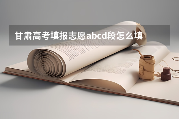 甘肃高考填报志愿abcd段怎么填