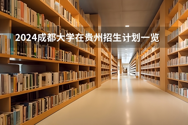 2024成都大学在贵州招生计划一览表