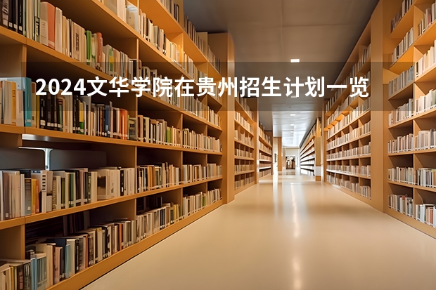 2024文华学院在贵州招生计划一览表