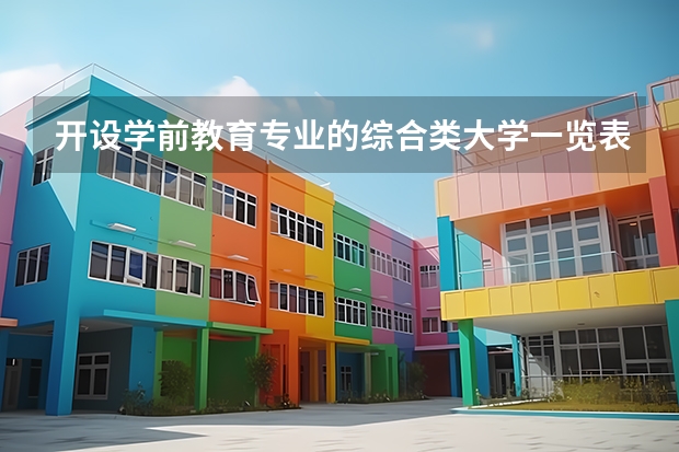 开设学前教育专业的综合类大学一览表