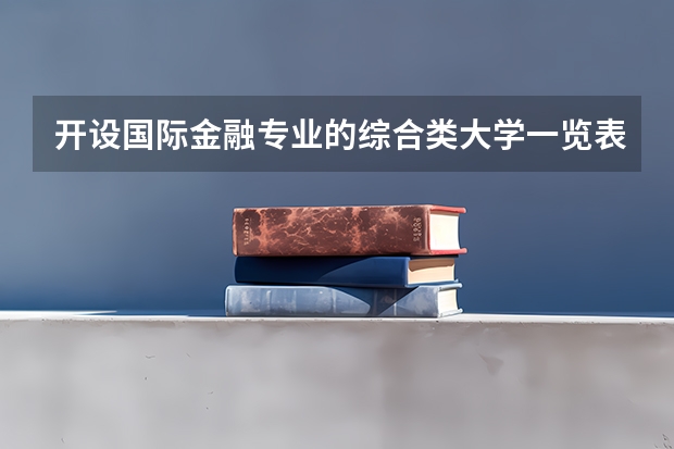 开设国际金融专业的综合类大学一览表