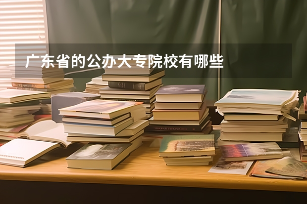 广东省的公办大专院校有哪些